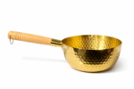গোল্ডেন Wooden Handle ফিনিশ স্টেইনলেস স্টিল মিল্ক পট - কাঠের হ্যান্ডেলসহ | Stainless Steel Milk Pot