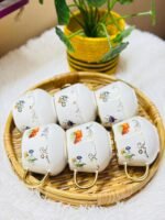 প্রিমিয়াম ফ্লোরাল কাপ সেট ৬ পিস - Image 5