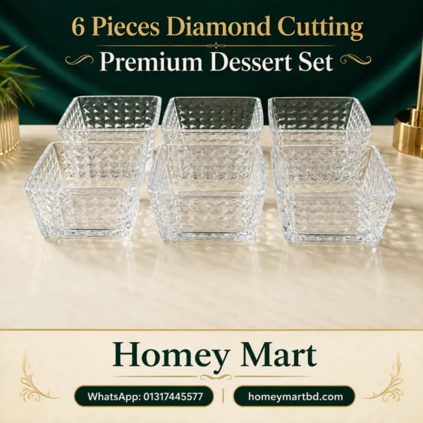 6 Pieces Diamond Cutting Premium Dessert Set