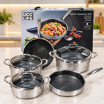 UCC Life Triply Stainless Steel Cookware Set – 8 Pieces